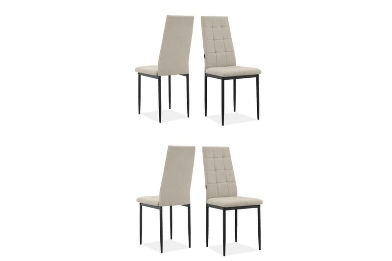 Matstol Becca set om 4 Tyg/Metall, Kräm - Tyg/Metall, Kräm - Möbler - Stolar & fåtöljer - Matstol & köksstol