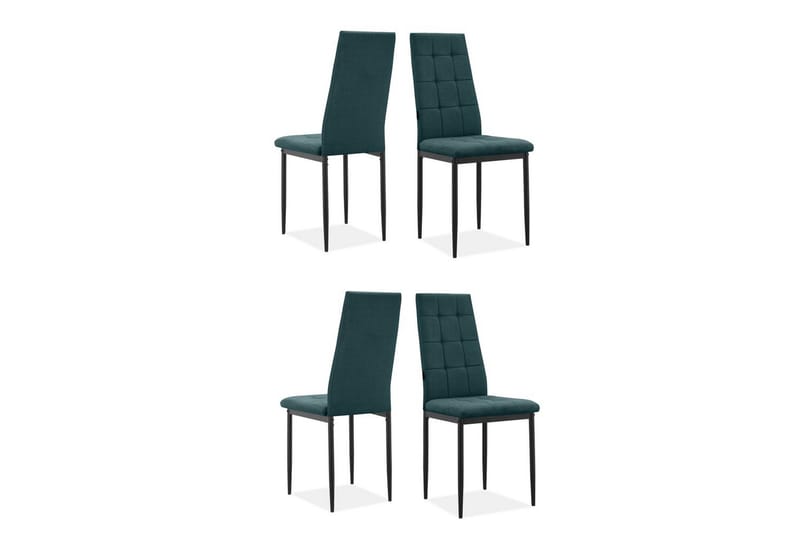 Matstol Becca set om 4 Tyg/Metall, Mörkgrön - Tyg/Metall, Mörkgrön - Möbler - Stolar & fåtöljer - Matstol & köksstol
