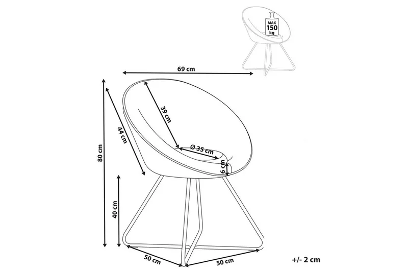 Matstol Floby ll - Vit, Svart - Möbler - Stolar & fåtöljer - Fåtölj