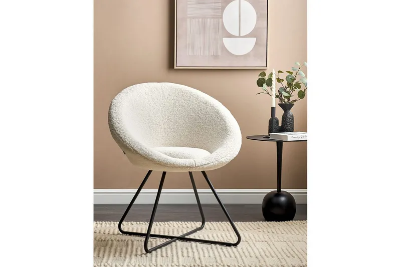 Matstol Floby ll - Vit, Svart - Möbler - Stolar & fåtöljer - Fåtölj