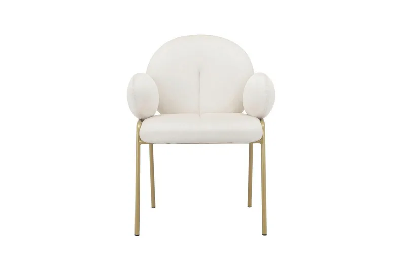 Matstol Iwama Set om 2 Krämig sammet - Krämig sammet - Möbler - Stolar & fåtöljer - Matstol & köksstol