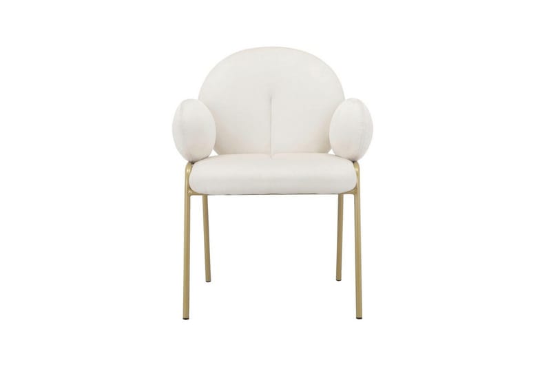 Matstol Iwama Set om 2 Krämig sammet - Krämig sammet - Möbler - Stolar & fåtöljer - Matstol & köksstol