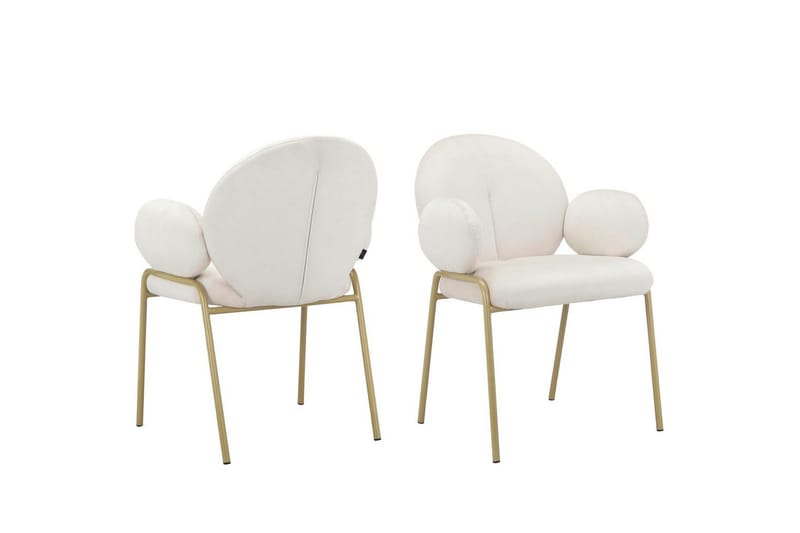 Matstol Iwama Set om 2 Krämig sammet, Krämig sammet