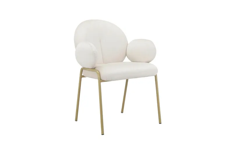 Matstol Iwama Set om 2 Krämig sammet - Krämig sammet - Möbler - Stolar & fåtöljer - Matstol & köksstol