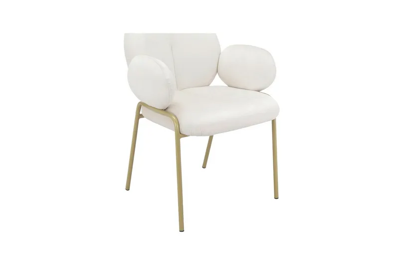 Matstol Iwama Set om 2 Krämig sammet - Krämig sammet - Möbler - Stolar & fåtöljer - Matstol & köksstol