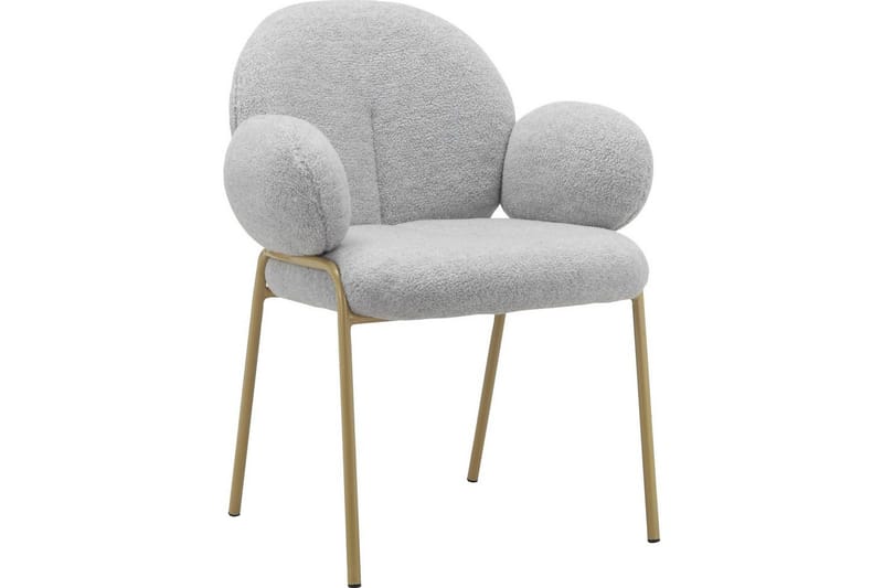 Matstol Iwama Set om 2 Ljusgrå Teddy - Ljusgrå Teddy - Möbler - Stolar & fåtöljer - Matstol & köksstol