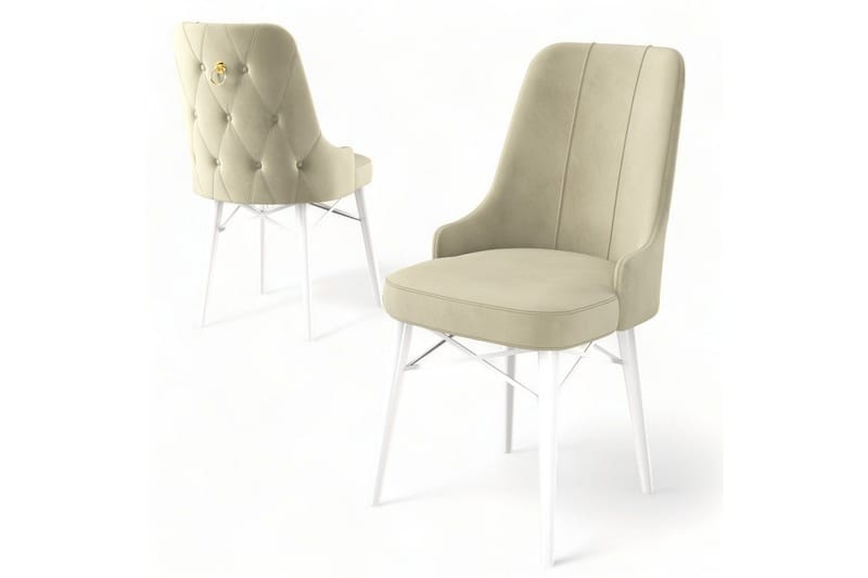 Matstol Jandela Gräddfärgad / Vit - Gräddfärgad / Vit - Möbler - Stolar & fåtöljer - Matstol & köksstol