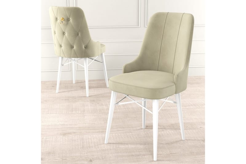 Matstol Jandela Gräddfärgad / Vit - Gräddfärgad / Vit - Möbler - Stolar & fåtöljer - Matstol & köksstol