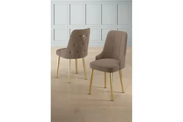 Matstol Jebi Cappuccino / guld - Cappuccino / guld - Möbler - Stolar & fåtöljer - Matstol & köksstol