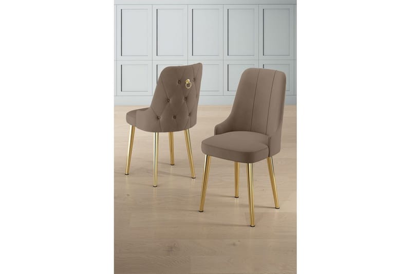 Matstol Jebi Cappuccino / guld - Cappuccino / guld - Möbler - Stolar & fåtöljer - Matstol & köksstol