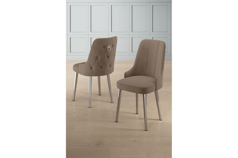 Matstol Jebi Cappuccino / krom - Cappuccino / krom - Möbler - Stolar & fåtöljer - Matstol & köksstol