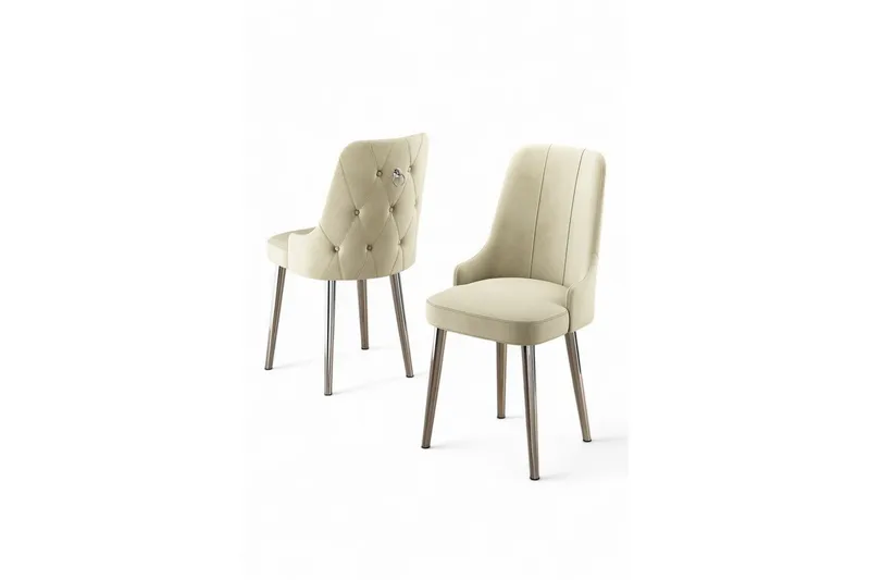 Matstol Jebi Grädde / Krom - Grädde / Krom - Möbler - Stolar & fåtöljer - Matstol & köksstol