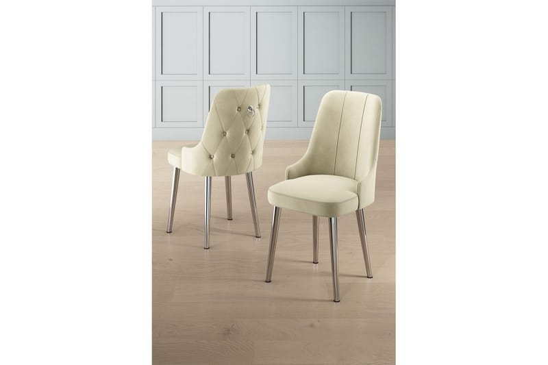 Matstol Jebi Grädde / Krom - Grädde / Krom - Möbler - Stolar & fåtöljer - Matstol & köksstol