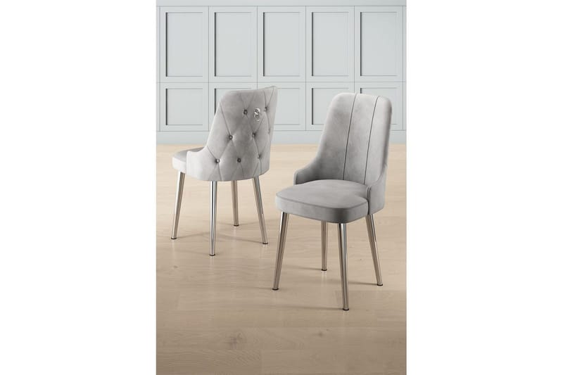 Matstol Jebi Grå / Krom - Grå / Krom - Möbler - Stolar & fåtöljer - Matstol & köksstol