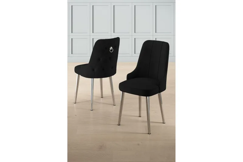 Matstol Jebi Svart / Krom - Svart / Krom - Möbler - Stolar & fåtöljer - Matstol & köksstol