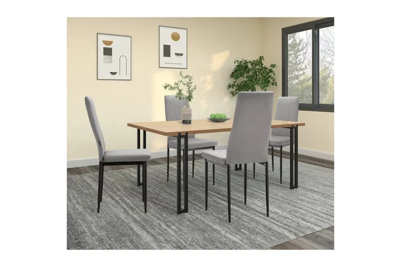 Matstol Kelly Grå, Sammet - Grå, Sammet - Möbler - Stolar & fåtöljer - Matstol & köksstol