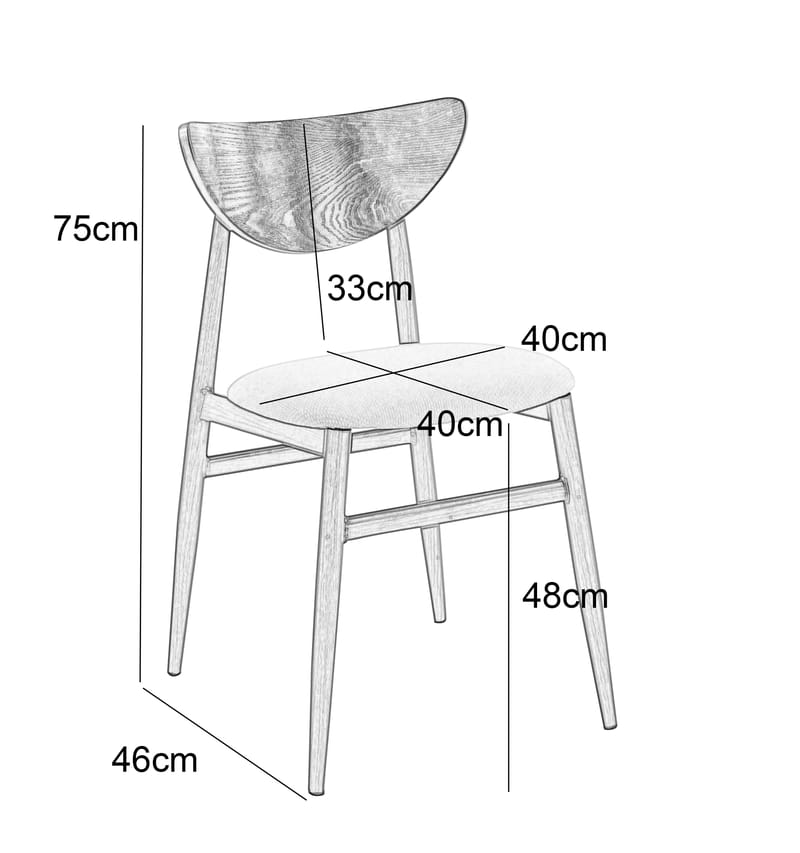Matstol Ludvig - Ek med svart PU sits - svart - Möbler - Stolar & fåtöljer - Matstol & köksstol