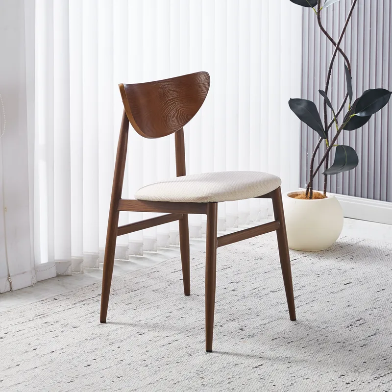 Matstol Ludvig - Valnöt med beige sits - beige - Möbler - Stolar & fåtöljer - Matstol & köksstol