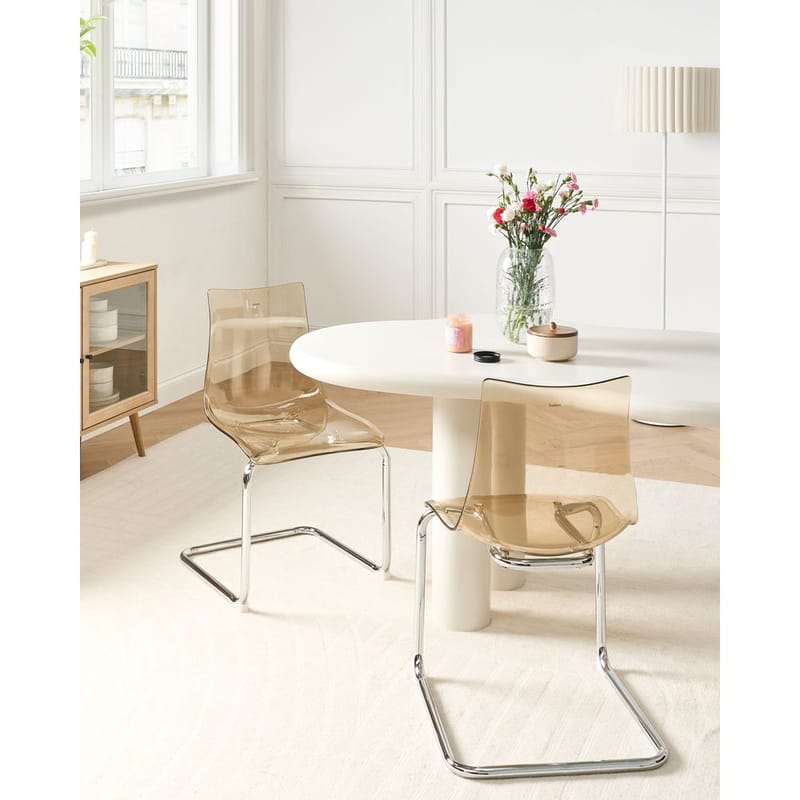 Matstol Marshall 2-pack - Transparent, Orange, Silver - Möbler - Stolar & fåtöljer - Matstol & köksstol