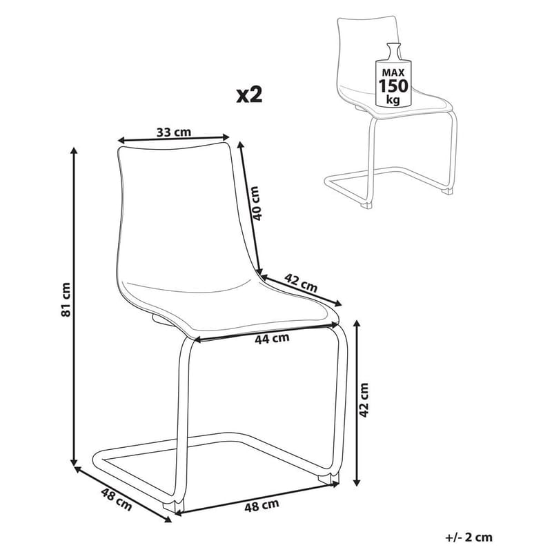 Matstol Marshall 2-pack - Vit, Silver - Möbler - Stolar & fåtöljer - Matstol & köksstol