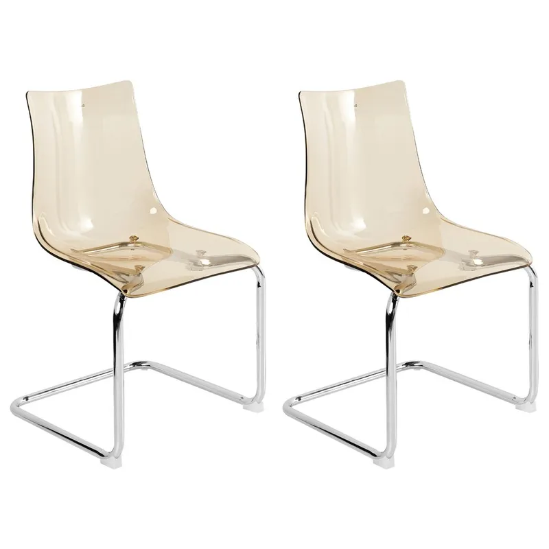 Matstol Marshall 2-pack - Transparent, Orange, Silver - Möbler - Stolar & fåtöljer - Matstol & köksstol