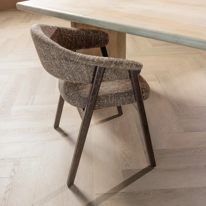 Matstol med Armstöd Tunar, Brun Melange