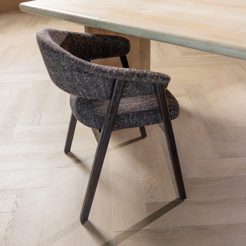 Matstol med Armstöd Tunar, Mörkbrun Melange