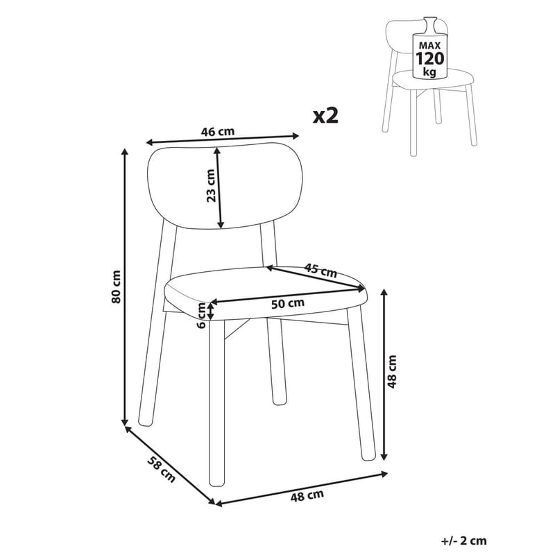 Matstol Mills 2-pack - Brun, Beige - Möbler - Stolar & fåtöljer - Matstol & köksstol