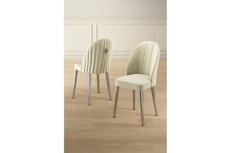 Matstol Orlen Grädde / Krom - Grädde / Krom - Möbler - Stolar & fåtöljer - Matstol & köksstol