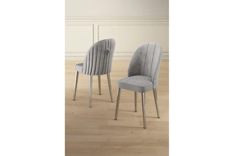 Matstol Orlen Grå / Krom - Grå / Krom - Möbler - Stolar & fåtöljer - Matstol & köksstol