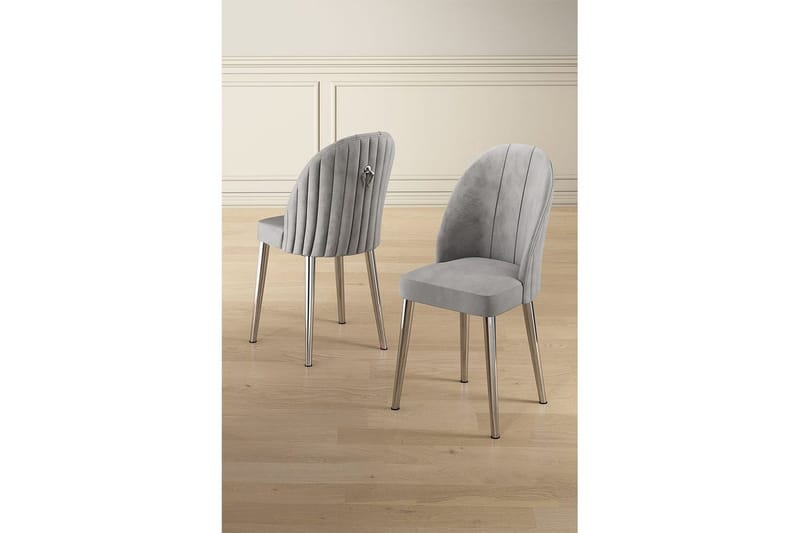 Matstol Orlen Grå / Krom - Grå / Krom - Möbler - Stolar & fåtöljer - Matstol & köksstol