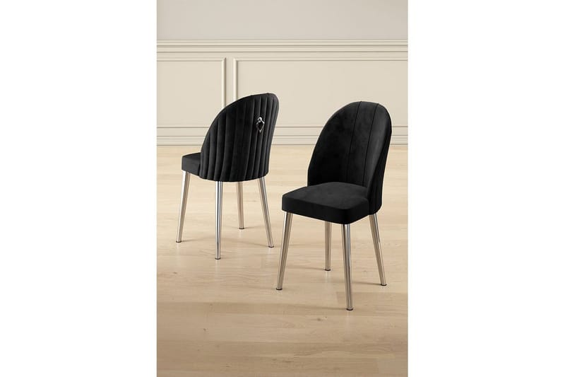 Matstol Orlen Svart / Krom - Svart / Krom - Möbler - Stolar & fåtöljer - Matstol & köksstol