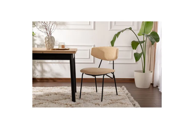 Matstol Sanroman Beige / Svart - Beige / Svart - Möbler - Stolar & fåtöljer - Matstol & köksstol