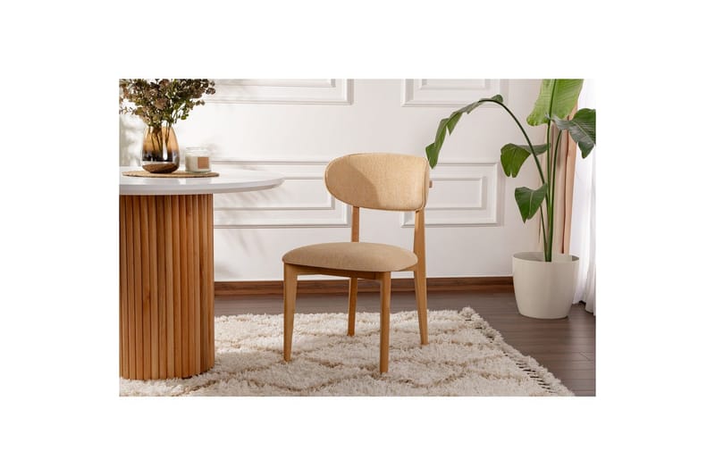 Matstol Sanroman Classic Beige / Ljus Ek - Beige / Ljus Ek - Möbler - Stolar & fåtöljer - Matstol & köksstol