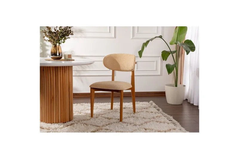 Matstol Sanroman Classic Beige / Mörk Ek - Beige / Mörk Ek - Möbler - Stolar & fåtöljer - Matstol & köksstol