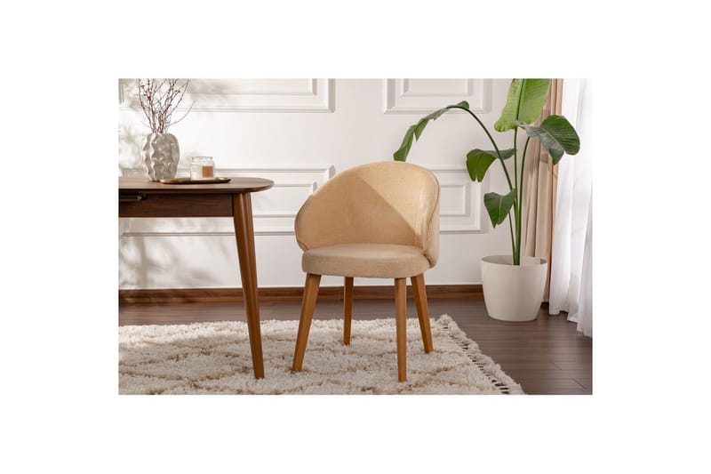 Matstol Sanroman Classic Beige / Mörk Ek - Beige / Mörk Ek - Möbler - Stolar & fåtöljer - Matstol & köksstol