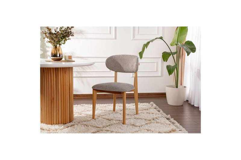 Matstol Sanroman Classic Grå / Ljus ek - Grå / Ljus ek - Möbler - Stolar & fåtöljer - Matstol & köksstol