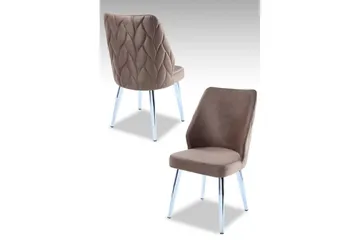 Matstol Stifen Cappuccino / krom