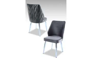 Matstol Stifen Grå / Krom