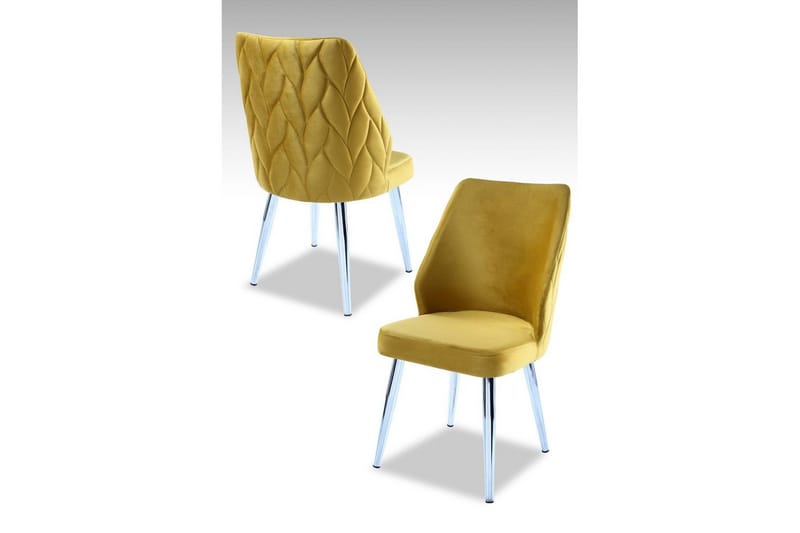 Matstol Stifen Gul / Krom, Gul / Krom