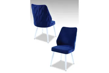 Matstol Stifen Saxblå / Vit