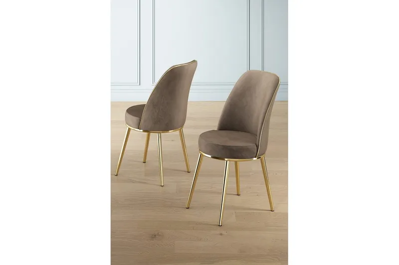 Matstol Sugako Cappuccino / guld - Cappuccino / guld - Möbler - Stolar & fåtöljer - Matstol & köksstol