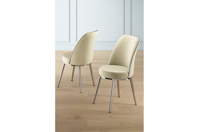 Matstol Sugako Grädde / Krom - Grädde / Krom - Möbler - Stolar & fåtöljer - Matstol & köksstol