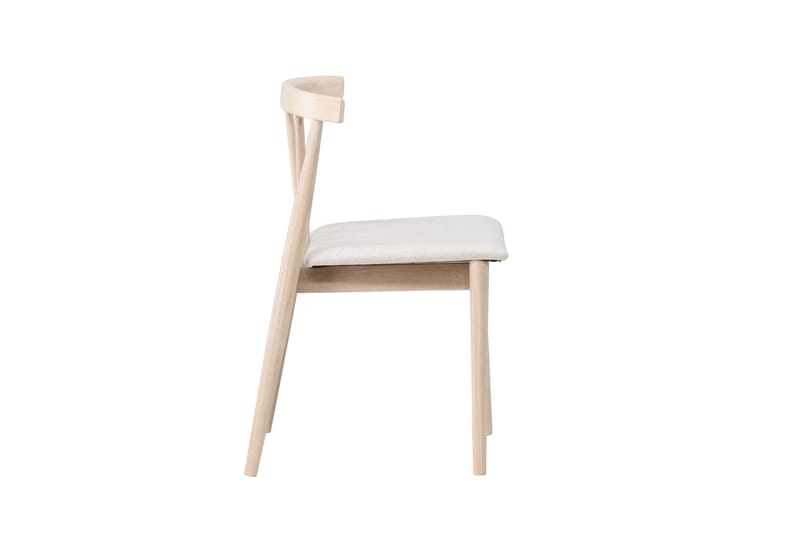 Matstol utan armstöd Peach Flora Dining Chair - Whitewash Legs / Beige Fabric Whitewash - Möbler - Stolar & fåtöljer - Matstol & köksstol