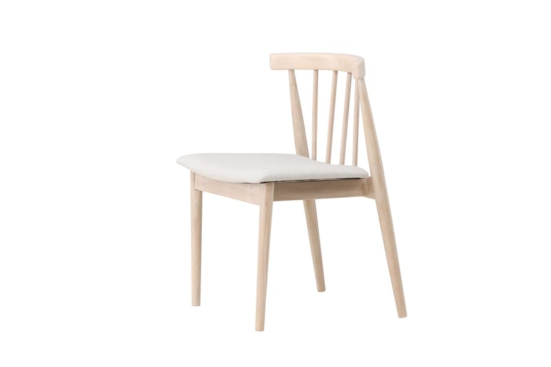 Matstol utan armstöd Peach Flora Dining Chair - Whitewash Legs / Beige Fabric Whitewash - Möbler - Stolar & fåtöljer - Matstol & köksstol