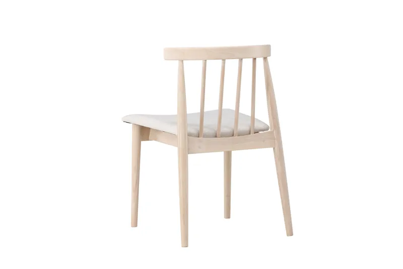 Matstol utan armstöd Peach Flora Dining Chair - Whitewash Legs / Beige Fabric Whitewash - Möbler - Stolar & fåtöljer - Matstol & köksstol