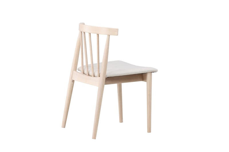 Matstol utan armstöd Peach Flora Dining Chair - Whitewash Legs / Beige Fabric Whitewash - Möbler - Stolar & fåtöljer - Matstol & köksstol