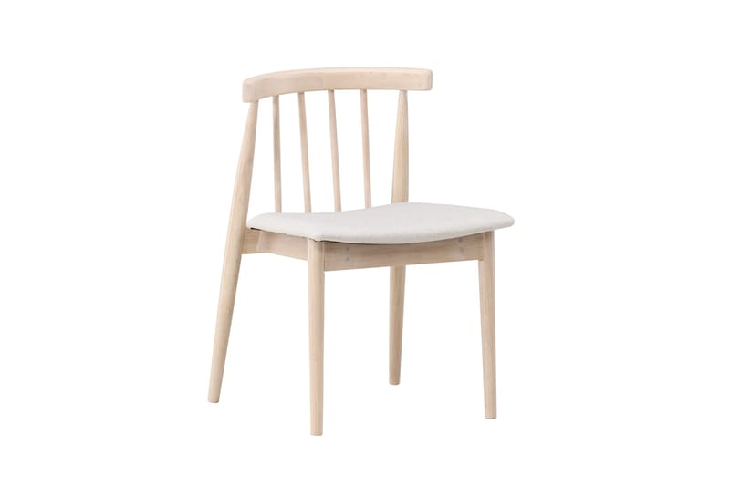 Matstol utan armstöd Peach Flora Dining Chair - Whitewash Legs / Beige Fabric Whitewash - Möbler - Stolar & fåtöljer - Matstol & köksstol