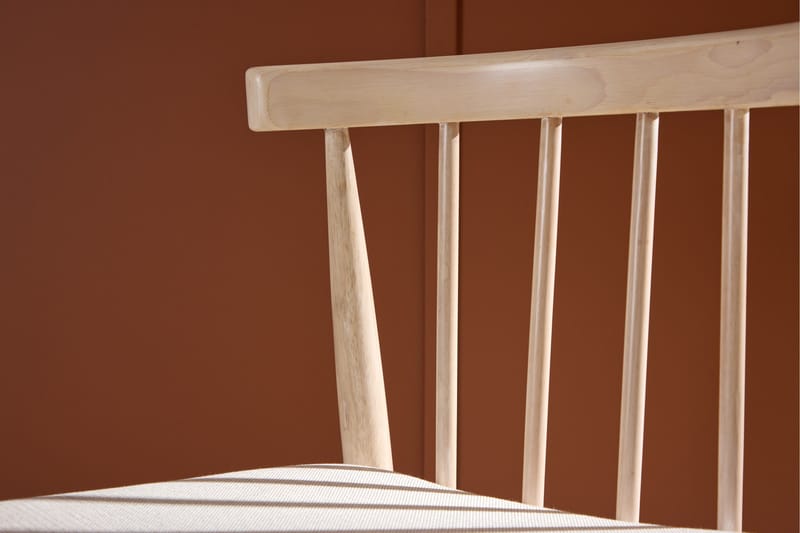 Matstol utan armstöd Peach Flora Dining Chair - Whitewash Legs / Beige Fabric Whitewash - Möbler - Stolar & fåtöljer - Matstol & köksstol