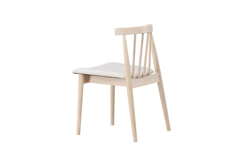Matstol utan armstöd Peach Flora Dining Chair - Whitewash Legs / Beige Fabric Whitewash - Möbler - Stolar & fåtöljer - Matstol & köksstol